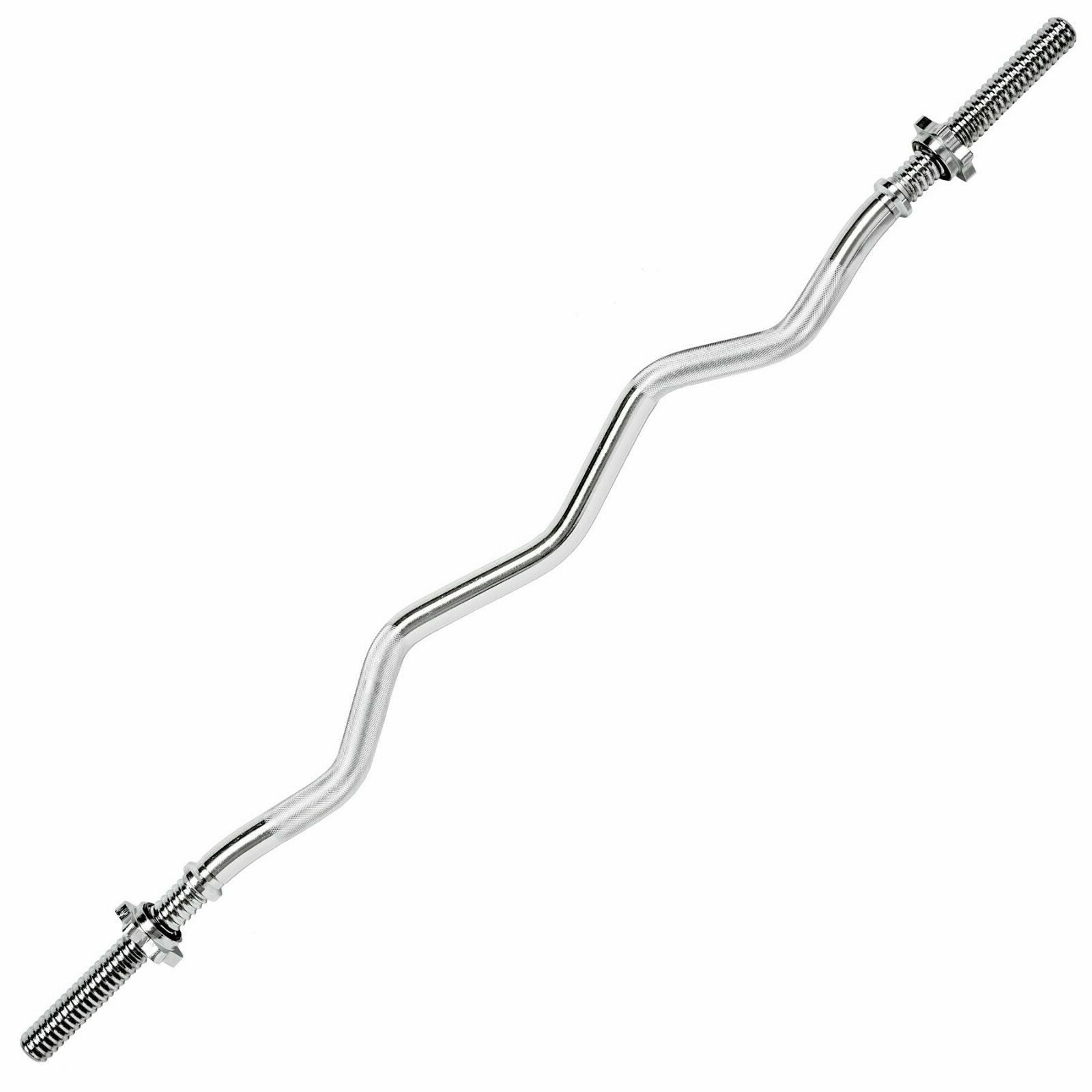Bilanciere CURL 120 Cm - Diametro 25 Mm, Per Dischi Da 28 Mm, Chiusure Spin-Lock, Carico Max 135 Kg