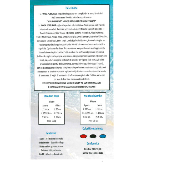 Panca posturale con gambe